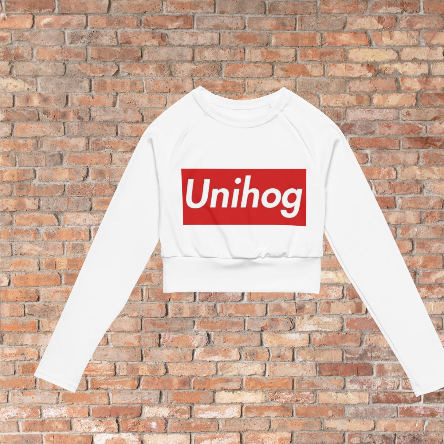 Recycled long-sleeve crop top